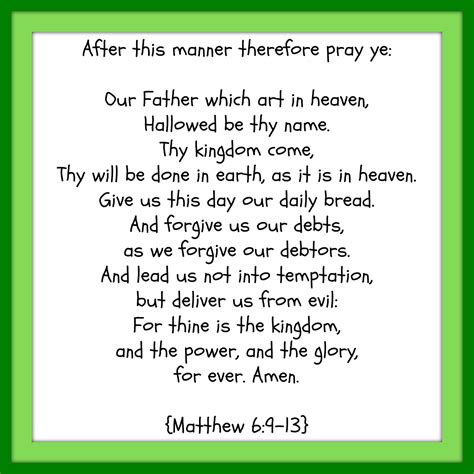 The Lord S Prayer Kjv Printable